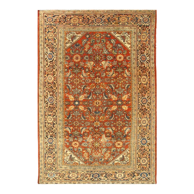 1910s Vintage Pasargad Antique Persian Mahal Rug - 6′9″ × 10′ For Sale