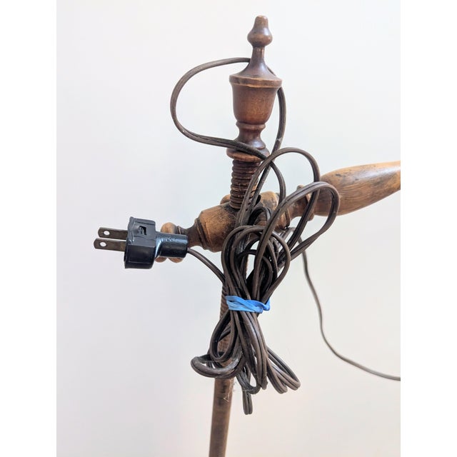 Vintage Handmade Wood Bridge Floor Lamp For Sale - Image 12 of 12