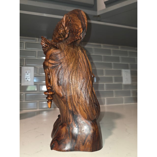 Mid 20th Century Balinese Macassar Ebony Art Deco Busts by I Wayan Suweda (Sumampan, Bali) - a Pair For Sale - Image 10 of 12