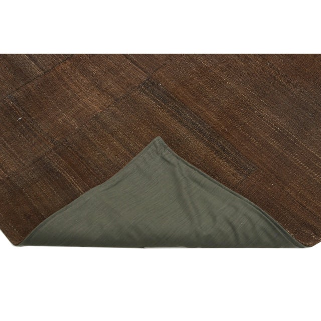 Mid 20th Century Mid 20th Century Brown Vintage Large Kilim Rug For Sale - Image 5 of 7