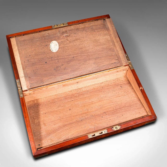 Wood 1820's Antique Officer's Campaign Correspondence Box For Sale - Image 7 of 12
