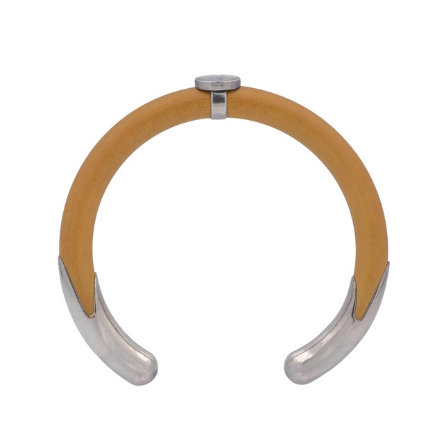 1970s 1970s Tiffany & Co. Elsa Peretti Silver/ Rattan Wood Cuff Bracelet For Sale - Image 5 of 9