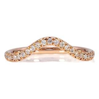 Earth-Mined Diamond Band Ring: Solid 14k Gold - Stackable Band Ring, Size 6.75 For Sale