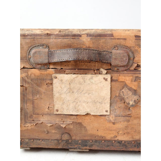 Antique Trunk Base Primitive Storage Box For Sale - Image 16 of 16