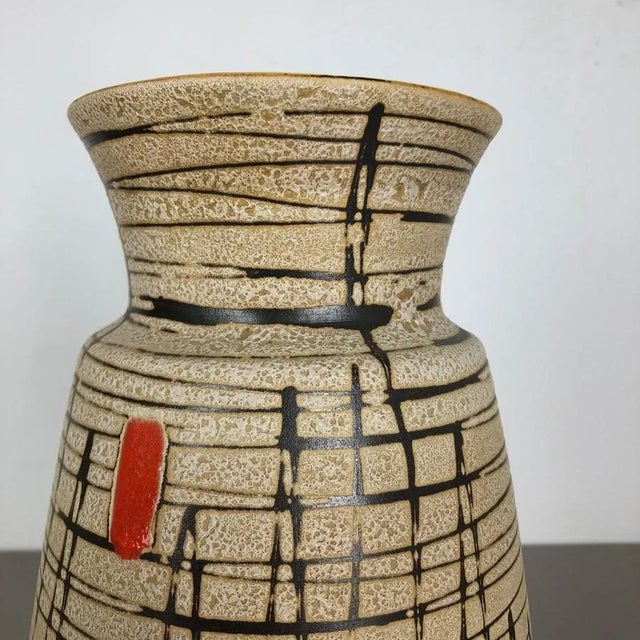 1960s Large Op Art Abstract German Pottery Floor Vase from Bay Ceramics, 1960s For Sale - Image 5 of 15