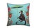 Kenneth Ludwig Chicago Blue Monkey and Leapord 24" Down Pillow For Sale - Image 4 of 5