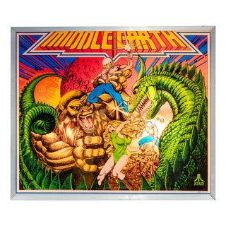 Pinball Backglass Middle Earth as Wall Lamp from Atari Inc., 1977 For Sale