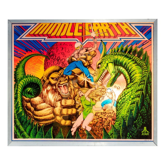 Pinball Backglass Middle Earth as Wall Lamp from Atari Inc., 1977 For Sale