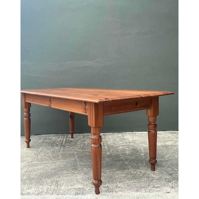 Vintage Knotty Pine Farm Table For Sale - Image 10 of 12