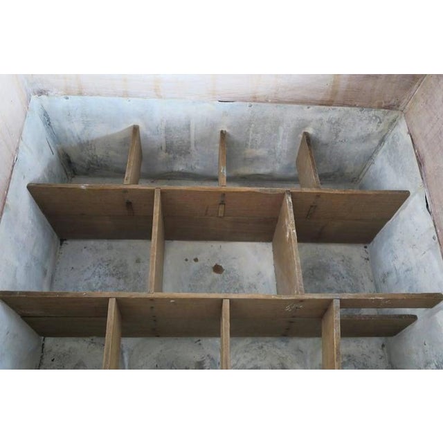 19th Century English Antique Painted Wine Cooler, Wood & Metal For Sale In Los Angeles - Image 6 of 9