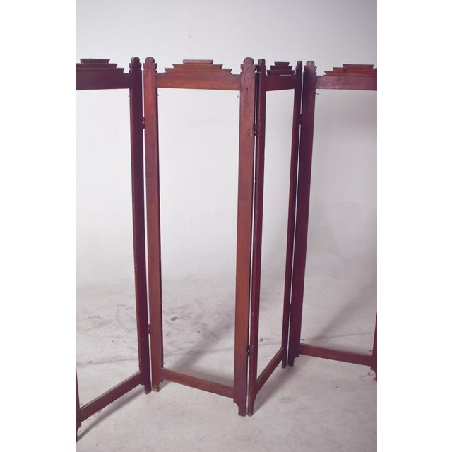 Wood Art Deco Portuguese Wooden Folding Screen Frame, 1930 For Sale - Image 7 of 9