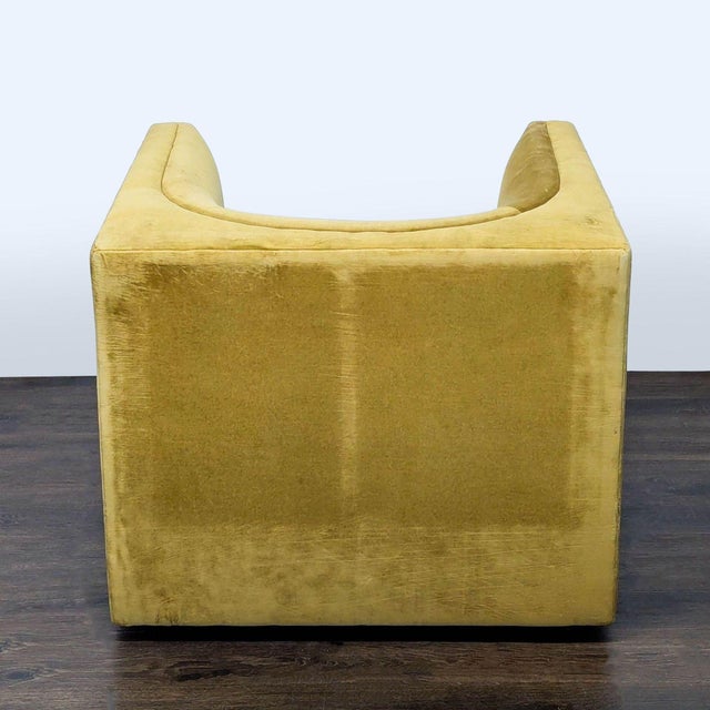 2000 - 2009 Freestyle Collection Mid-Century Modern Mustard Velvet Lounge Chair For Sale - Image 5 of 8