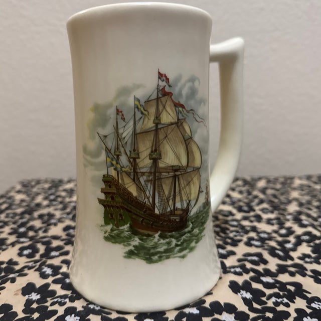 Service for 12: Sadler Staffordshire England Pottery Beer Stein, Vintage Ship Mug, Maritime Nautical Decor For Sale - Image 9 of 9