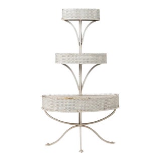 Continental European 19th Century Victorian Painted Metal Three-Tier Plant Stand For Sale