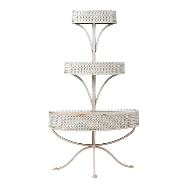 Continental European 19th Century Victorian Painted Metal Three-Tier Plant Stand For Sale