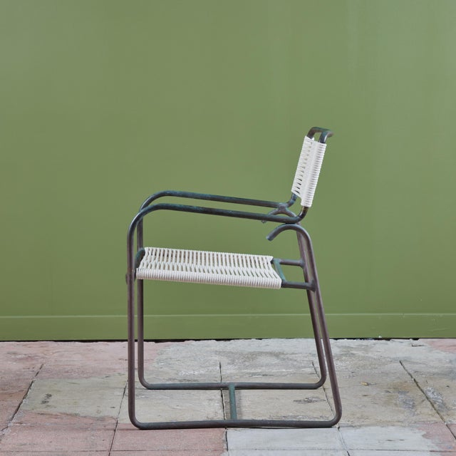 1950s Walter Lamb for Brown Jordan Bronze Patio Dining Armchair, Attributed For Sale - Image 9 of 12