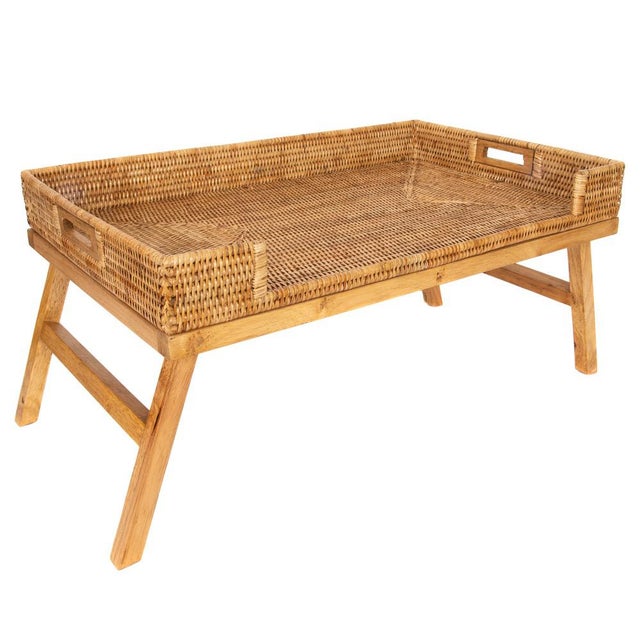 Artifacts Rattan Breakfast Tray/Table in Honey Brown For Sale In Houston - Image 6 of 6
