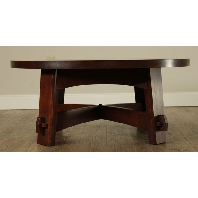 Stickley Mission Collection Oak Round Commemorative Coffee Table Chairish