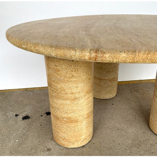 Modern Tan Round Concrete Accent Table For Sale - Image 4 of 4