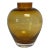 1980s Vintage Post Modern Contemporary Handblown Amber Glass Vase For Sale