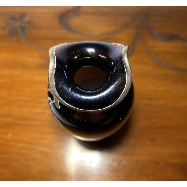 Art Nouveau Iridescent Glass Soliflore Vase with Sterling Overlay, France, 1900s For Sale - Image 10 of 16