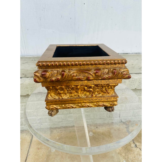 Gold Vintage Italian Giltgood Planter For Sale - Image 8 of 8