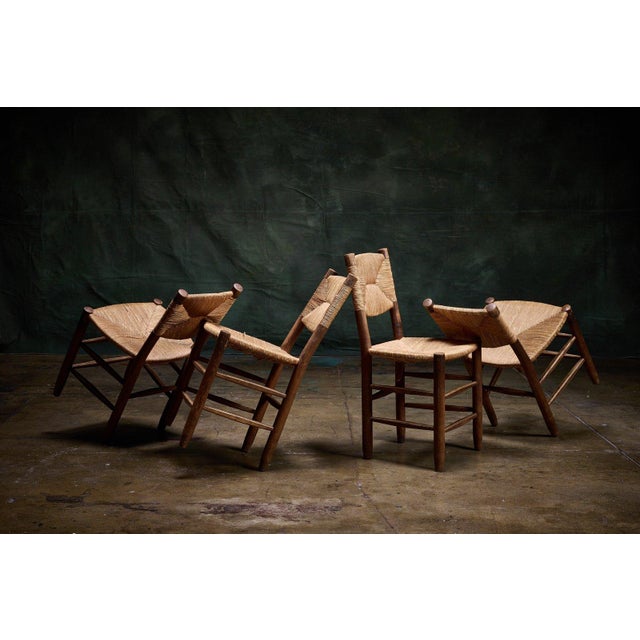 Mid-Century Modern Set of Four Straight Back Chairs by Charlotte Perriand, 1960s For Sale - Image 3 of 7