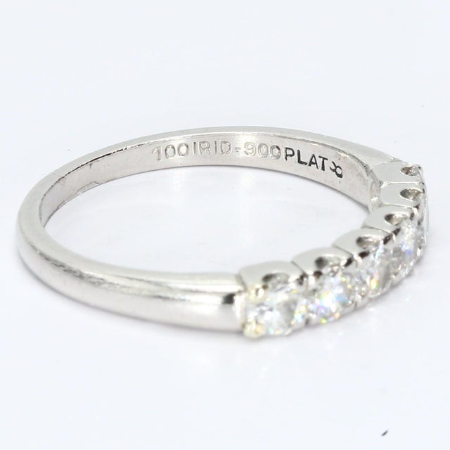 Early 21st Century Platinum Band Ring With 0.1ct Round Diamonds, Size 5.75 For Sale - Image 5 of 5
