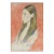 Small Mid 20th Century Color Portrait Drawing of Young Woman For Sale