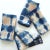 Modern Rousseau Hand-Dyed Shibori Rose Pink & Indigo Blue Abstract Pattern Linen Napkins - Set of 4 For Sale - Image 3 of 8