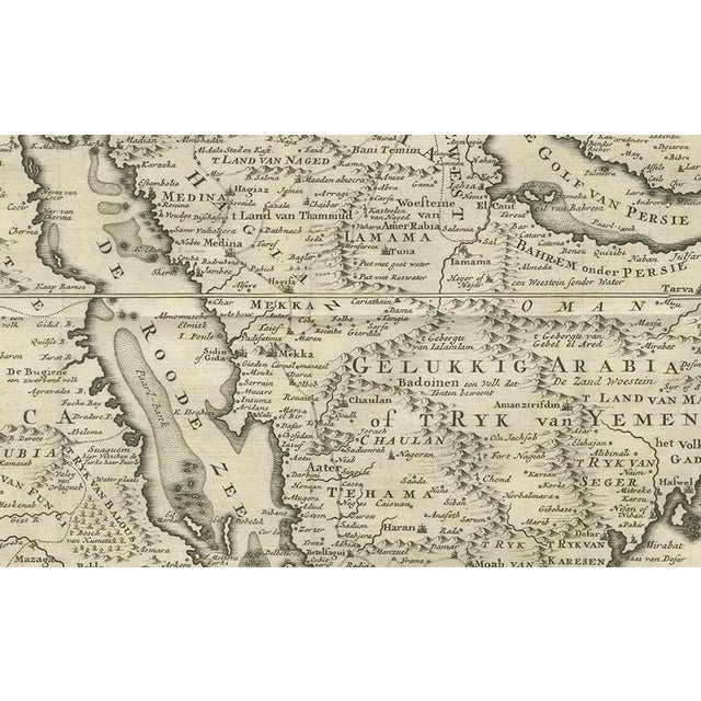 Paper Map of Arabia Tirion, 1730 For Sale - Image 7 of 10