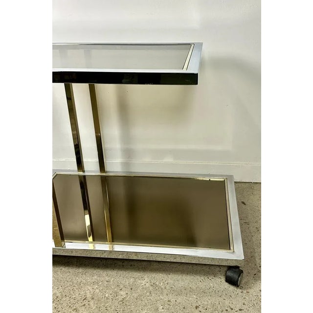 Service / Roller Table in Chromed and Golden Brass from Belgo Chrom / Dewulf Selection, 1960s For Sale - Image 4 of 13