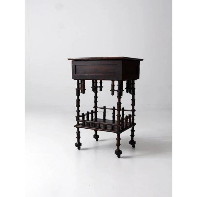 Wood Folk Art Spool Table Circa 1935 For Sale - Image 7 of 10