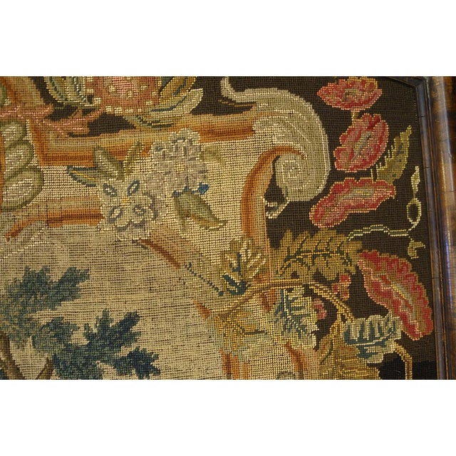 Beige Beautiful Romantic Scene Framed 18th Century / Georgian Era Antique English Needlepoint Tapestry For Sale - Image 8 of 10