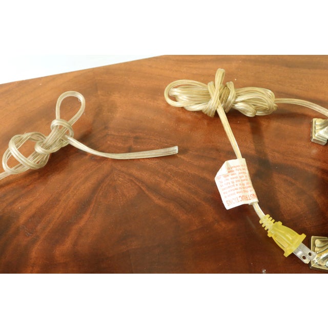 Regency Brass & Steel Table Lamps W. Black Shades - a Pair For Sale - Image 9 of 10