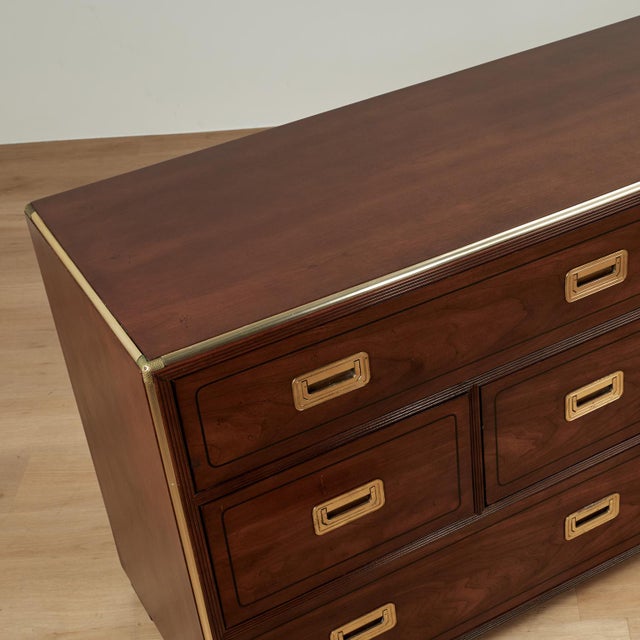 Vintage Campaign Style Chest or Dresser by Baker For Sale - Image 10 of 17