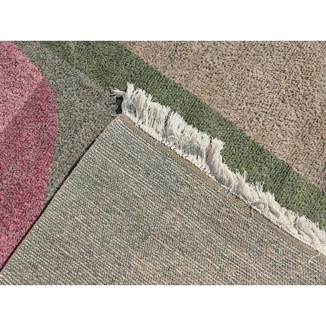 Postmodern Hand-Knotted Wool Rug, India, 1990s For Sale - Image 10 of 12