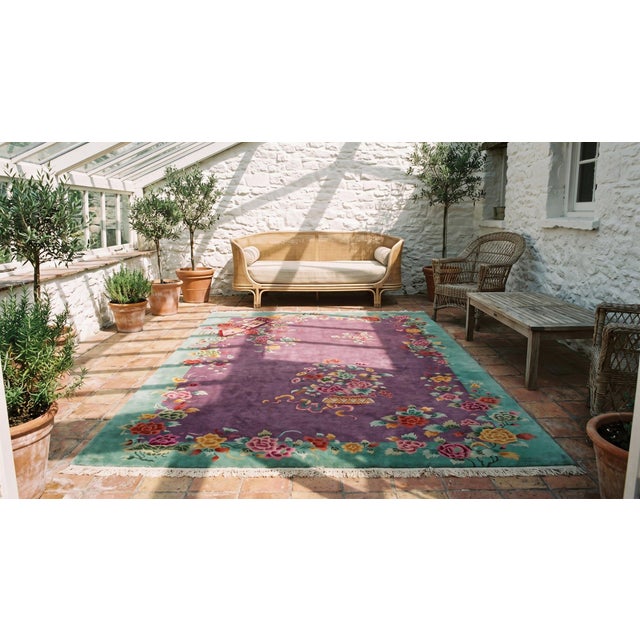 Textile Antique Chinese Art Deco Rug For Sale - Image 7 of 7
