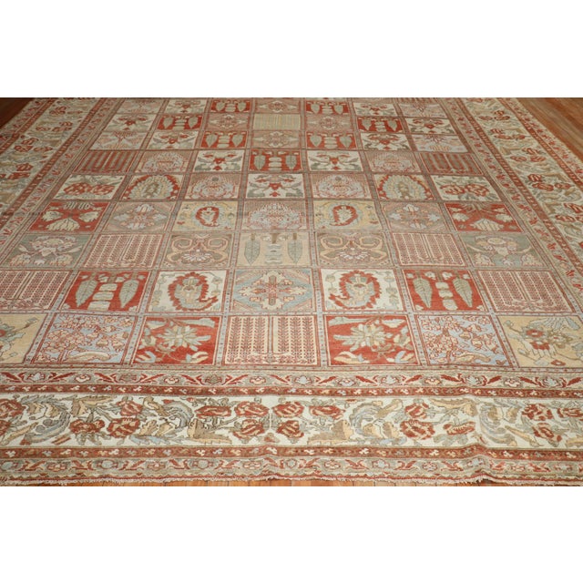Zabihi Collection Oversize Antique Garden Design Persian Bakhtiari Rug - 12'2" x 17'4" For Sale - Image 10 of 12
