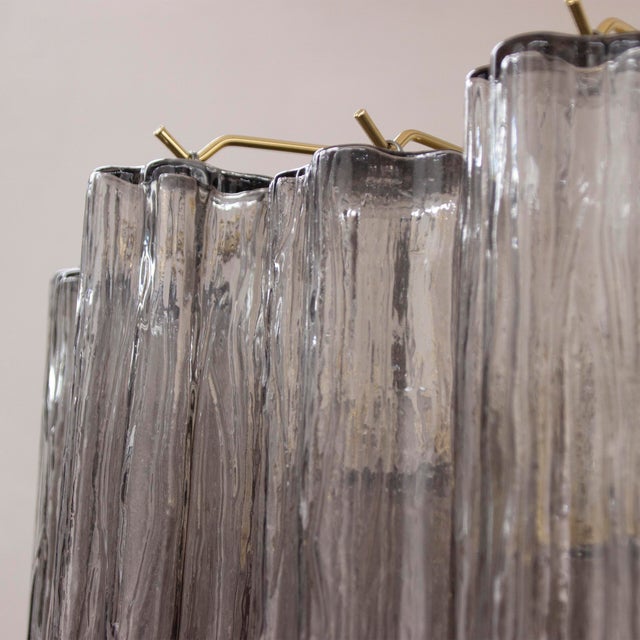 Murano Gray Glass Tronchi Chandelier, 1990s For Sale - Image 10 of 11