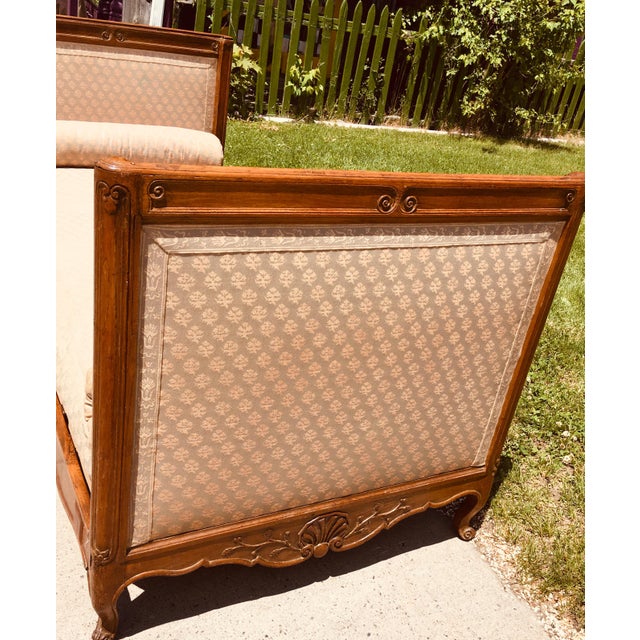 Antique French Country Daybed With Original Fortuny Fabric Chairish