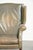 Vintage English Cowhide Wing Armchair For Sale - Image 9 of 14