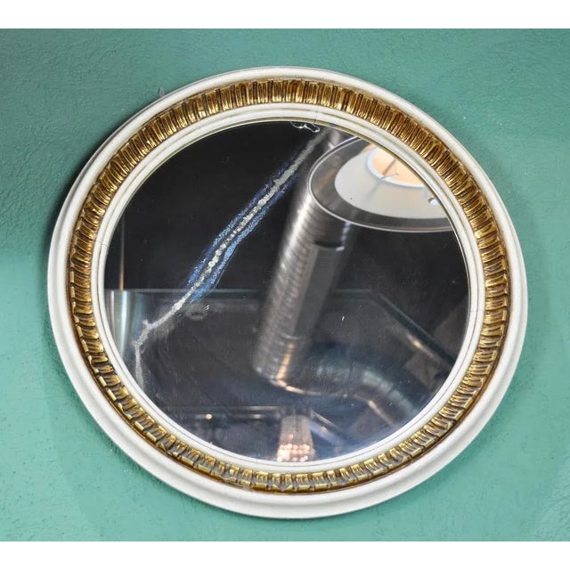 Mid-Century Modern White and Gold-Painted Wood Mirror, 1960s For Sale - Image 3 of 8