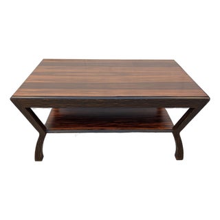 Vintage Modern Macassar Ebony Coffee Table With Sculptural Base For Sale