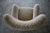 Wood Custom Made 1940's Style Lounge Chair Upholstered in Beige Sheepskin Shearling For Sale - Image 7 of 11