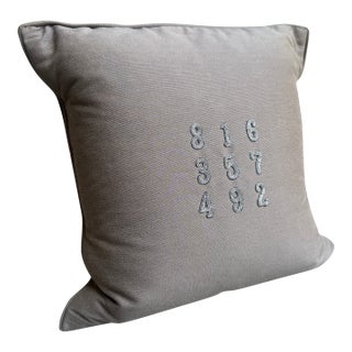 Vintage Embroidered Jean Francois Lesage Pillow With Numbers For Sale
