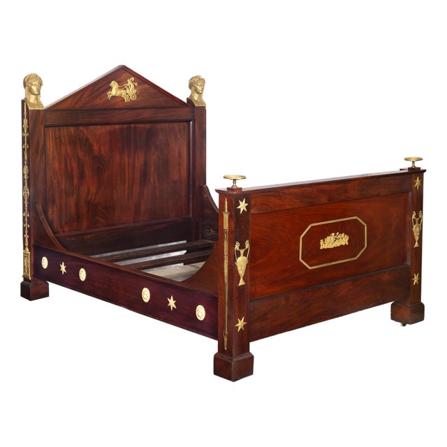 Rare Fine French Empire Mahogany Bed by Jacob-Desmalter Ca. 1805-15 For Sale
