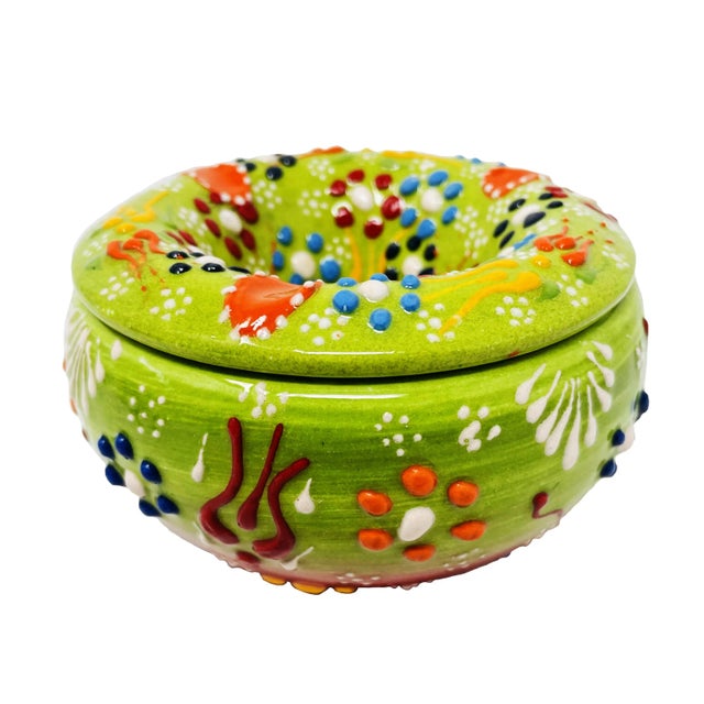 2020s Turkish Handmade Ashtray With Lid For Sale - Image 5 of 5