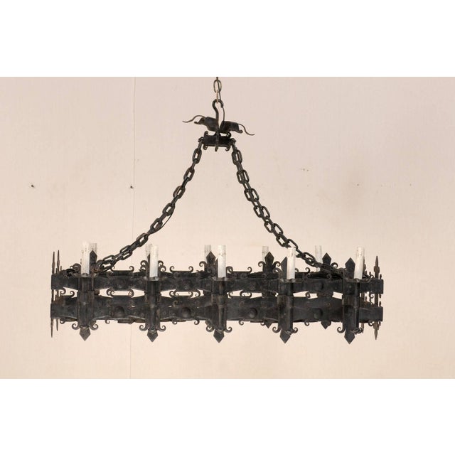 Mid 20th Century Italian Black Forged Iron Rectangular Shaped ...