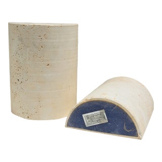 Pair of Italian Travertine Bookends For Sale